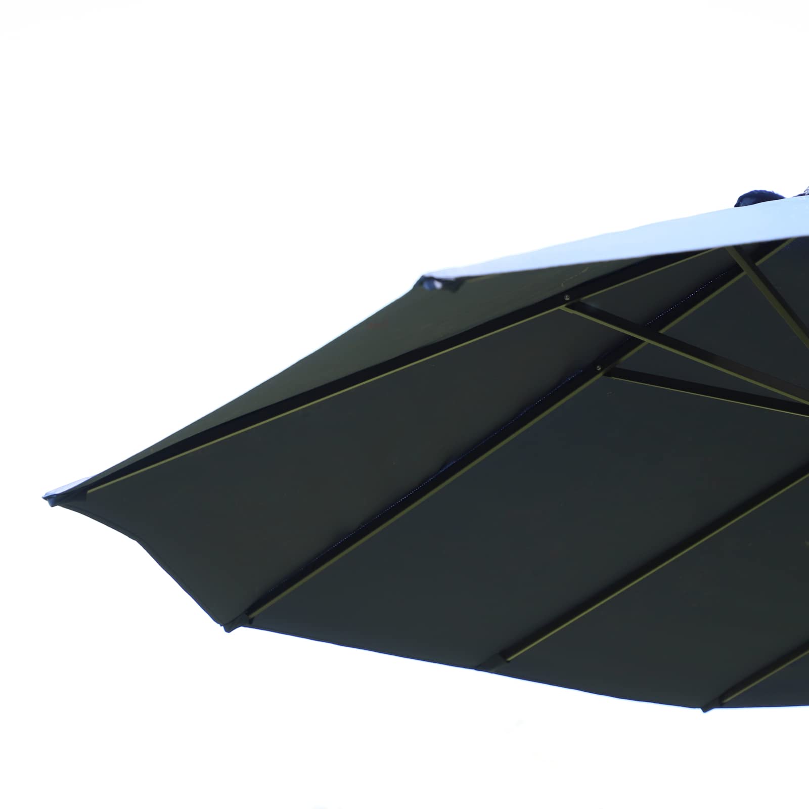 Outsunny Ombrellone da Giardino Doppio 455x265x238cm, Ombrellone da Esterno con Apertura a Manovella, in Acciaio e Poliestere