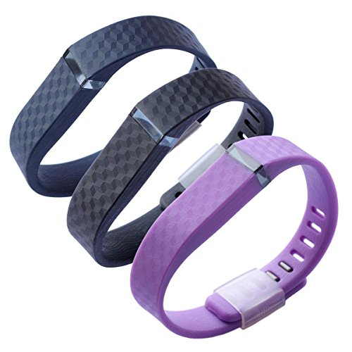 Generic Replacement Wrist Band for Fitbit Flex with Secure Fasteners Sleeve and Metal Clasps Small Pack of 3
