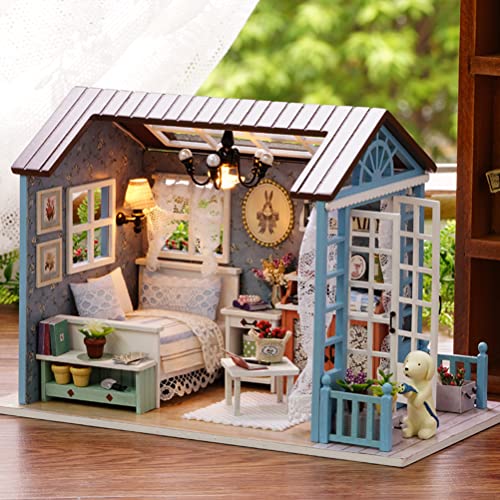 Taiping Lake Diy Miniature Dollhouse Kit Wooden Mini Doll House Accessories With Furnished Furniture And Led Lights Assembled Wooden Cabin Model Mini Doll House Children's Day Birthday Gift #TOP4