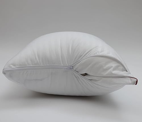 Miniatura 6 de Kingnex Paquete de 4 protectores de almohada a prueba de plumas de 22 x 22 pulgadas, funda impermeable para almohadas cuadradas de plumón de ganso,