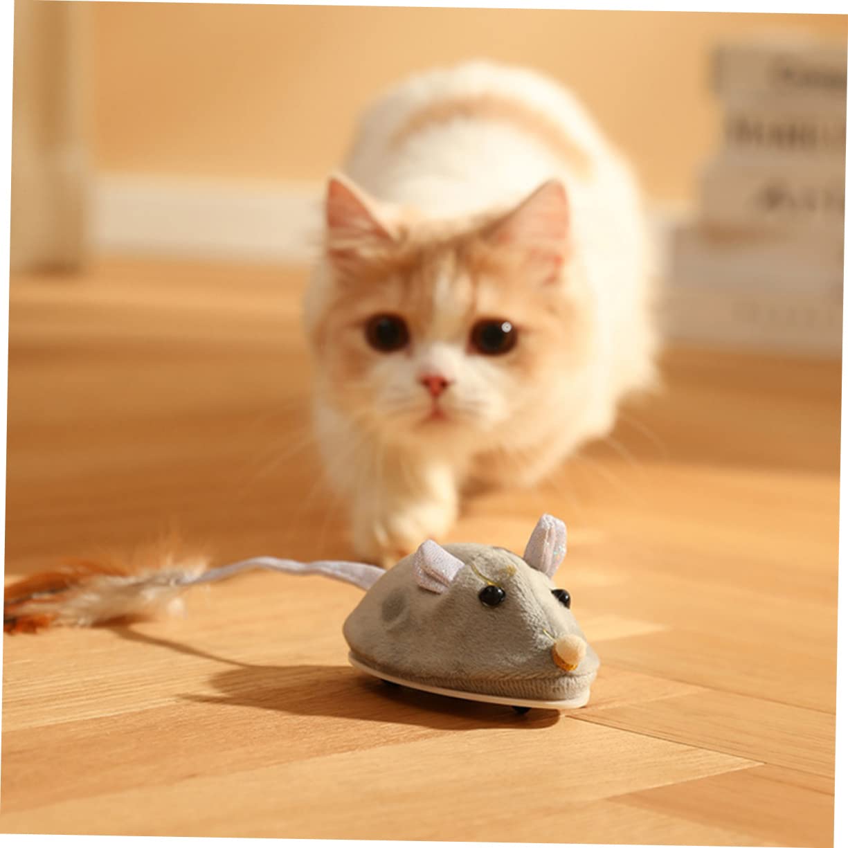 Happyyami 4piezas Ratón Eléctrico Interactivo para Gatos Juguete Motorizado Recargable Simula Movimiento Real para Estimular El Instinto De Caza De Tus Felinos