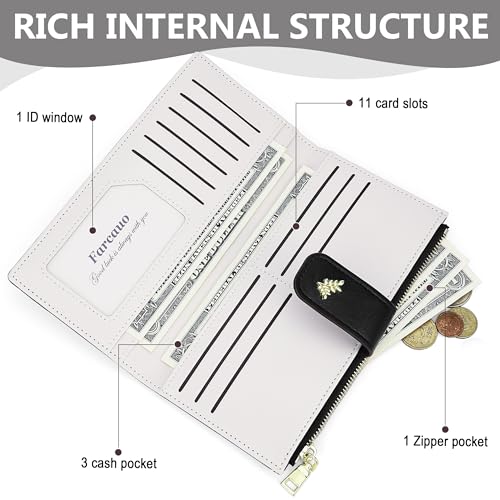 Wallet Women Slim Wallets for Women with RFID Cute Thin Black Women's Wallet Kawaii Flower Womens Ladies Card Holder Wallets3