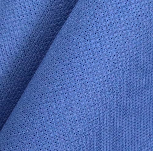 Image of KCS 16 Count Cotton Cross Stitch Aida Cloth Fabric (Jeans Blue, 19 inch x 28 inch)