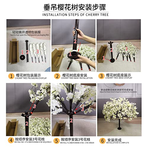 Zmhlhyjy Artificial Cherry Tree Weeping Cherry Tree White Cherry Tree For Indoor Outdoor Home Office Party Table Center Wedding #TOP4