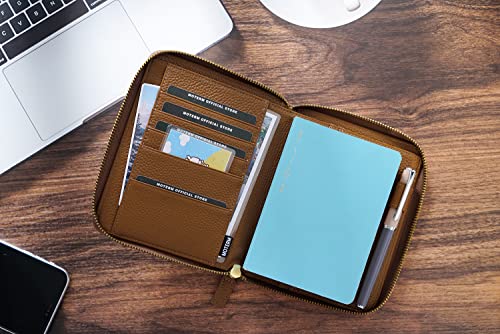 Moterm Zippered Leather Cover For A6-Notebooks - Fits Hobonichi, Stalogy And Midori Md Planners (Pebbled-Chocolate) #TOP2