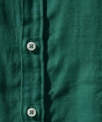 Image of VastraVibes Premium Cotton Linen Shirt for Men | Half Sleeve Slim Fit Casual Shirts | Lightweight Beach Wear & Festive Outfits | Trending Pastel Colors