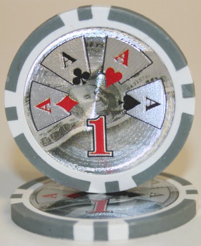 Brybelly 100 $1 Ben Franklin 14 Gram Laser Graphic Poker Chips