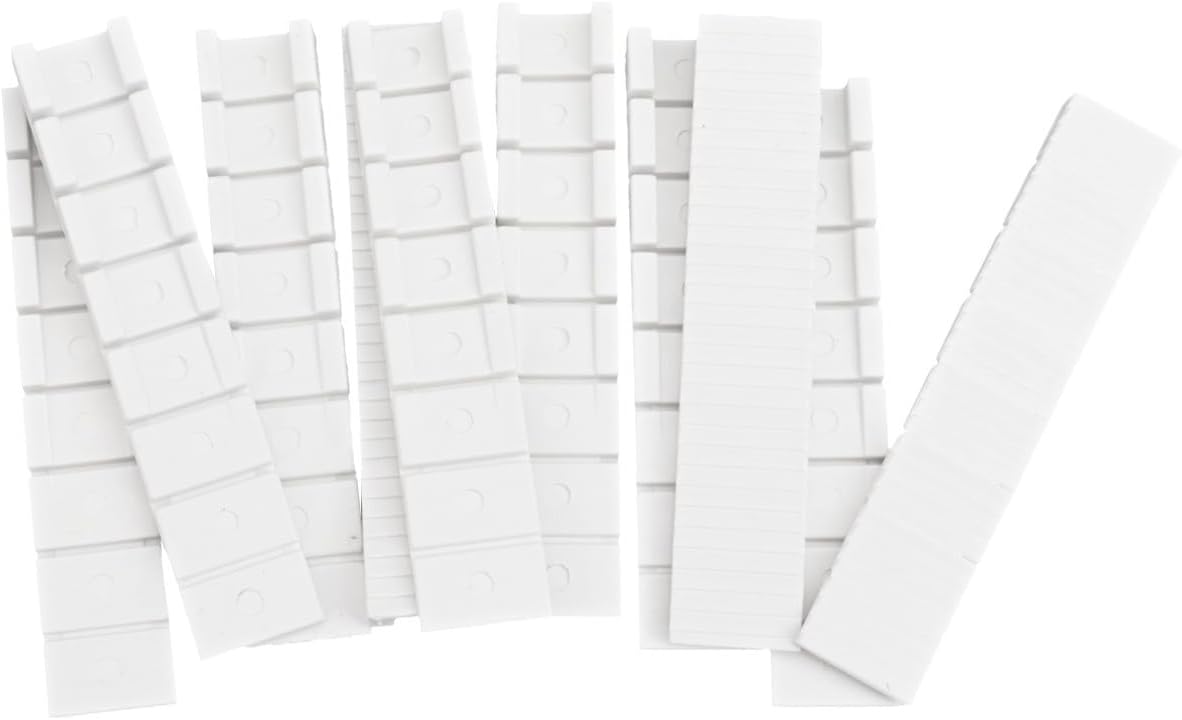 20-Pack Furniture Leveling Shims, Reusable Plastic Wedges with Anti-Slip Base for Stabilizing Sofas, Tables, and Bookcases, Adjustable Floor Levelers (Black/White/Brown)