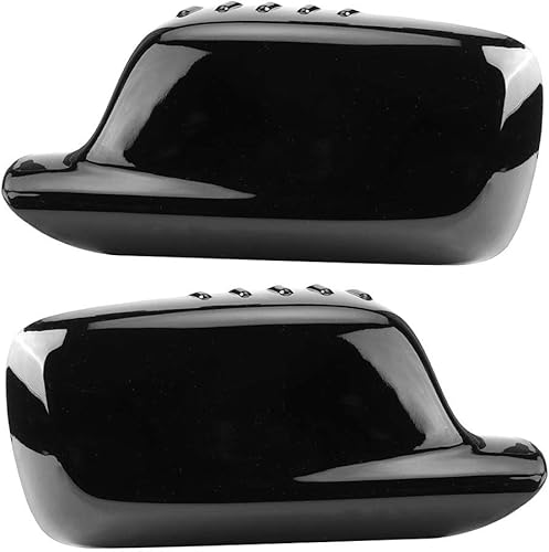 Cubierta de espejo lateral, par izquierdo+derecho ABS carcasa de espejo retrovisor 51167074236 apto para E46 323Ci 325Ci 328Ci E65 E6, negro, Popular