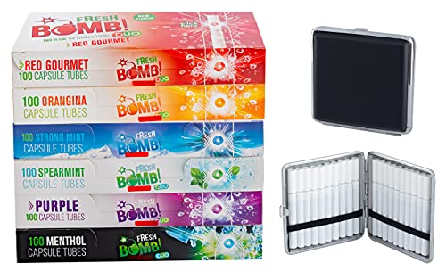 Sunmondo Fresh Bomb Click - Juego de 6 sabores, 100 vainas por variedad, con estuche de aluminio