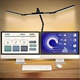BZTA Led Desk Lamp for Home Office, Ultra Bright Touch-Dimming Architect Table Lamp with Clamp, 24W Adjustable Foldable Three Swing Arm Eyecare Led Desk Light with Infrared Sensor-Black