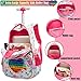 Egchescebo School Bags Kids Rolling Love Backpack for Girls Luggage Suitcase With Wheels Trolley Wheeled Backpacks for Girls Travel Bags 17' 3PCS Toy With Lunch Box Red
