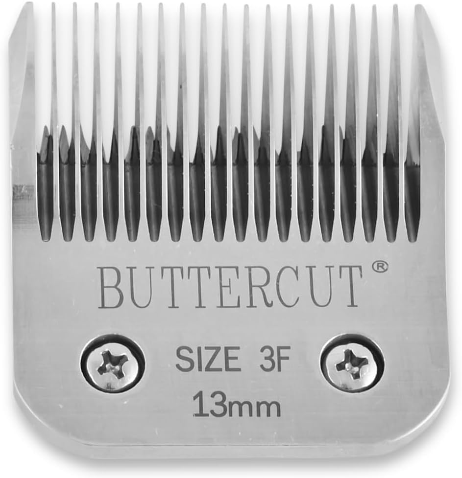 Geib Buttercut Detachable Replacement Dog Clipper Blade - Size 3F Stainless Steel Long-Lasting Sharp Edges 1/2-Inch Length Compatible with Andis A5 Oster A5 Wahl KM10 Size-3F Dog Grooming Blade