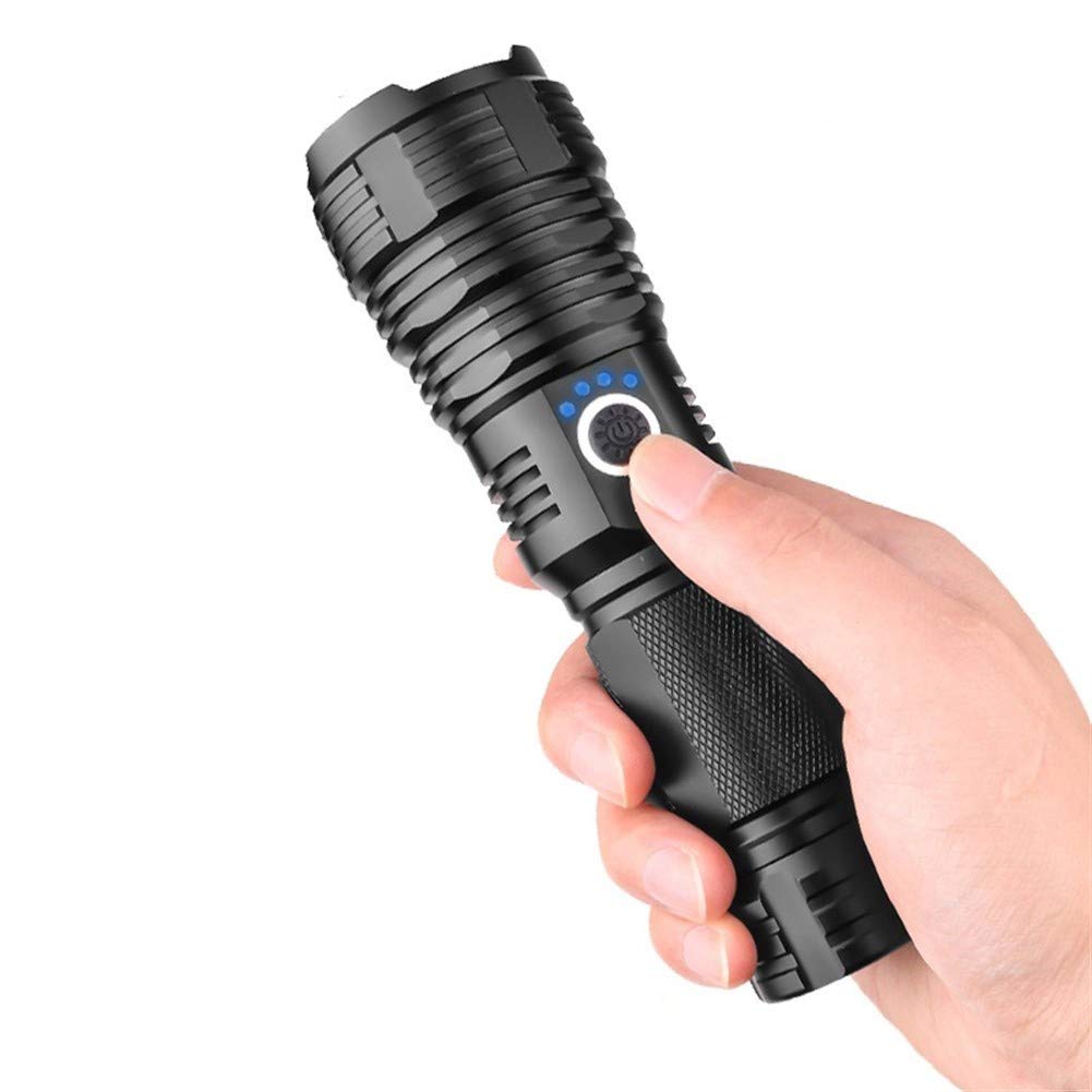 Flashlight, Rechargeable Led Flashlight, USB Zoom Streamlight Flashlight for Camping Light Portable lumintop Flashlight (Size : Option F XHP70.2)