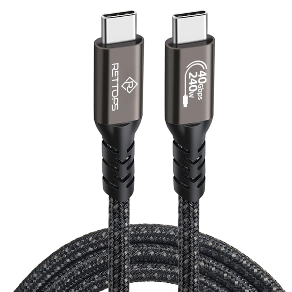 RETTOPS USB-C Fast Charging & Data Transfer Cables – High-Speed, Durable Braided Design, Multiple Connector Options (1.5m)