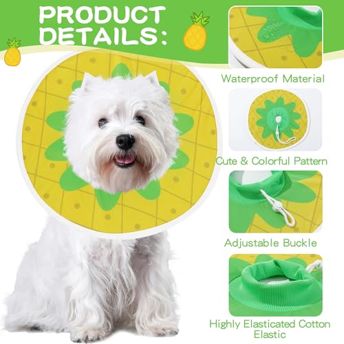 MABOZOO-Waterproof-Dog-Cone-Adjustable-Dog-Cat-Pet-Cone-Collar-Recovery-Collar-for-Dogs-and-Cats-After-Surgery-Lightweight-Protective-Collar-E-Collar-to-Stop-Licking-Pineapple-L MABOZOO Waterproof Dog Cone Adjustable Dog Cat Pet Cone Collar Recovery Collar for Dogs and Cats After Surgery Lightweight Protective Collar E Collar to Stop Licking Pineapple L