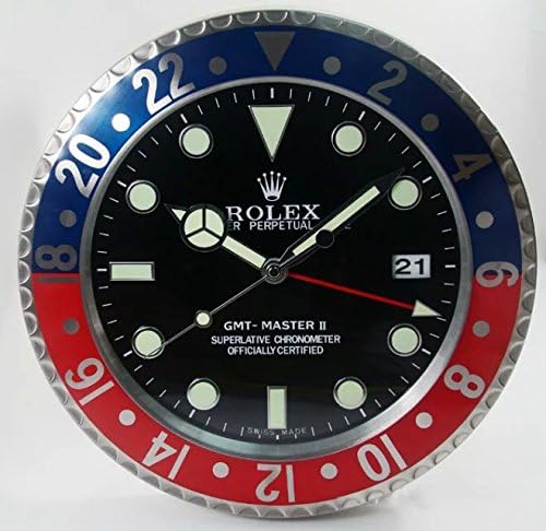 Globa rolex wall clock legendary mute strong luminous red and blue