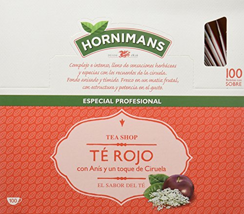 Hornimans - Té rojo - con anís y un toque de ciruela - 100 bolsitas - [Pack de 2] Cover