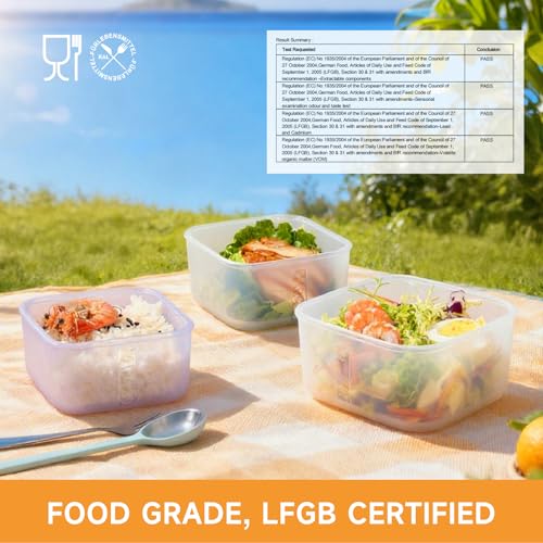 OTB Set of 2 Reusable Silicone Containers Clear, Nesting Leak-free Silicone Food Storage Boxes, BPA Free, Airtight, Dishwasher and Freezer Safe by OTB - Used condition - Image 8