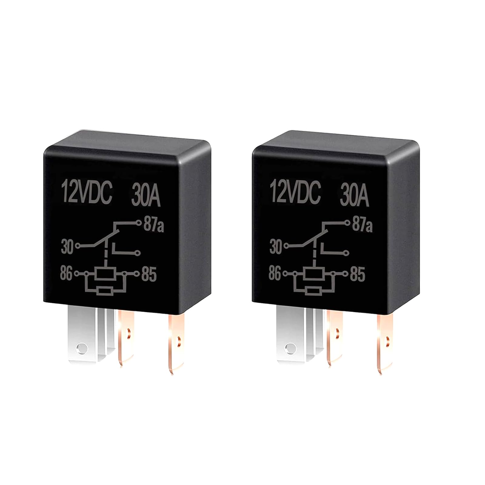 2 PCS Car 5 Pin Power Relay, 12V 30A 5 Pin Relay Switch, Nylon Shell Auto Multi-Purpose Relay, Heavy Duty Standard Relay Kit, Starter Relay Replacement Parts for Most Cars Trucks (Black)-image-36