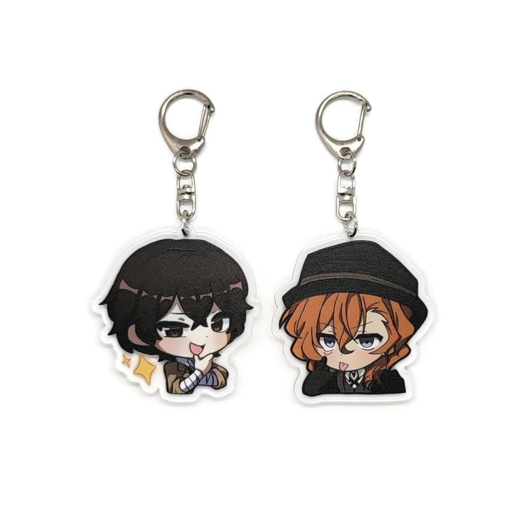 Inc. - Set Of 2 Bungou Stray Dogs Acrylic Keychain Osamu Dazai, Chuuya Nakahara v3