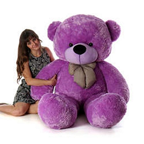 Image of HUG 'n' FEEL SOFT TOYS Loveable hugable Cute 5 feet Long Teddy Bear Purple Plush & Stuffed Toys (Best for Someone Special) 152 cm