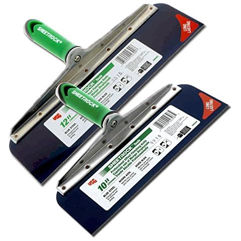 USG Sheetrock 2-Piece Offset Drywall Taping Knife Set - 10" and 12" w/Blue Steel Blade Cover