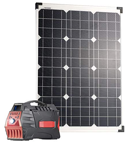 Solarbatterie: Powerbank & Solar-Konverter mit 50-Watt-Solarpanel, 80 Ah, bis 500 W (Solarmodul Powerbank)