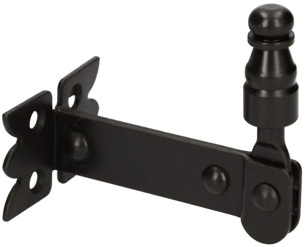 KOTARBAU® Retenedor para contraventanas, Negro 68 mm, Retenedor Decorativo, Tope para contraventanas, Herrajes para contraventanas, Anclaje de Seguridad, Soporte para Sujetar contraventanas, Gancho