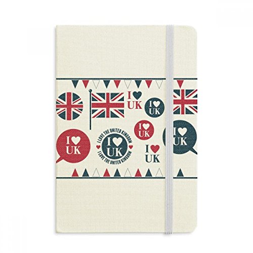 Classificazione: Taccuino DIYthinker a forma di cuore Union Jack di I Love UK Paese Taccuino Tessuto Copertina rigida Diario della rivista classica A5 A5 (144 x 210mm) Multicolore