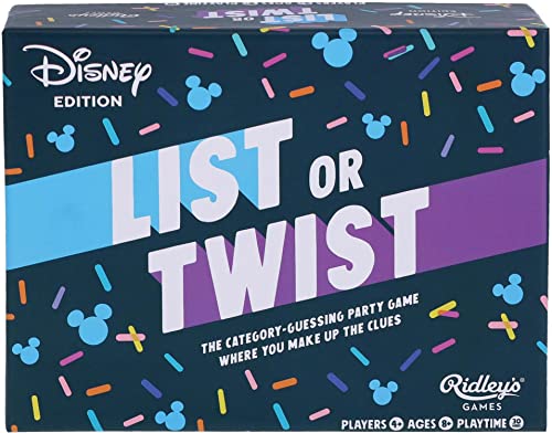 Ridley's Games: List or Twist -Disney Edition | The Category-Guessing Party Game Where You Make Up The Clues | Great for Disney Fans | Ages 8+, 4+ Players, 30-Minute Playtime