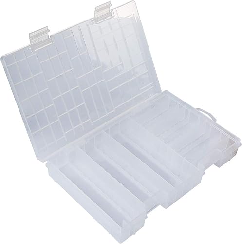 Miniatura 7 de YXQ Caja de almacenamiento de baterías AA AAA, soporte organizador de plástico transparente, portátil, capacidad para 60 pilas AA + 40 pilas AAA