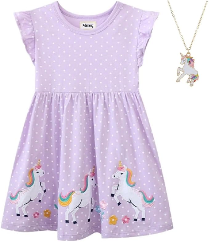 Girls' Summer Dress - Fluffy Tulle Princess Dress with Round Neck