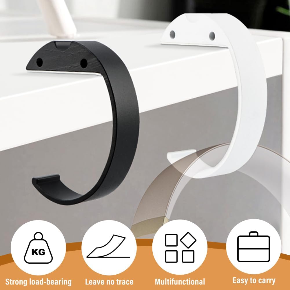 2PCS Purse Hook for Table, C Shape Purse Hanger for Desk, Non-Slip Handbag Holder, Alloy Materials, Hanger Various Heavy Items Desk Hook - Image 3