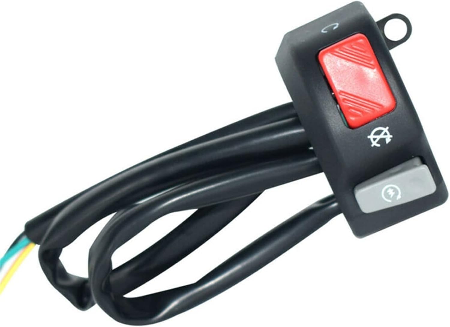 金属ボタン LEDライト付 汎用 ハンドルスイッチ 集中スイッチ ライト オートバイ ハンドルバー スイッチ 多機能 バイクブレーキフォグ