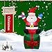 QTRT Gonflables Noël Père Noël Se reposant sur Le Don avec la lumière LED, Noël Blow Up Jardin Décoration for Jardin Décoration d'intérieur/extérieur avec Ventilateur Fan 1.8M