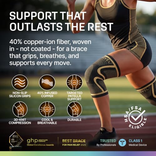 Image of Modvel Compression Knee Brace for Women & Men - 2 Pack Knee Brace for Women Running Knee Pain, Knee Support Compression Sleeve, Workout Sports Knee Braces for Meniscus Tear ACL & Arthritis Pain Relief