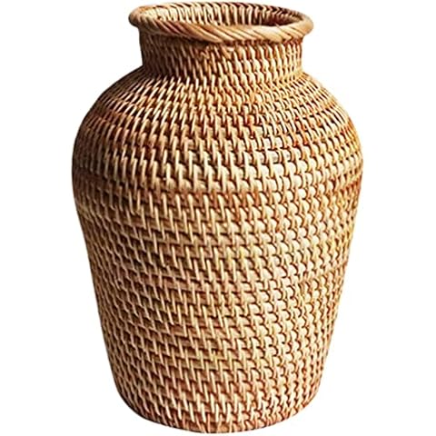 Veemoon Rattan Flower Basket Vase Cover