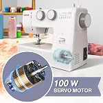 FEIYUE FYe330 Domestic Sewing Machine with Foot Pedal, Controllable Pedal Speed, 105 Stitch Applications, Powerful Servo Motor, Great for Beginners (White)