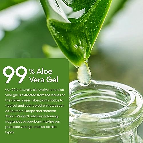 100ml Aloe Vera Gel Tube - 99% Naturally Bio-Active Aloe Vera - Cruelty-Free and Vegan - Cooling, Soothing and Moisturising for All Skin Types - Image 4