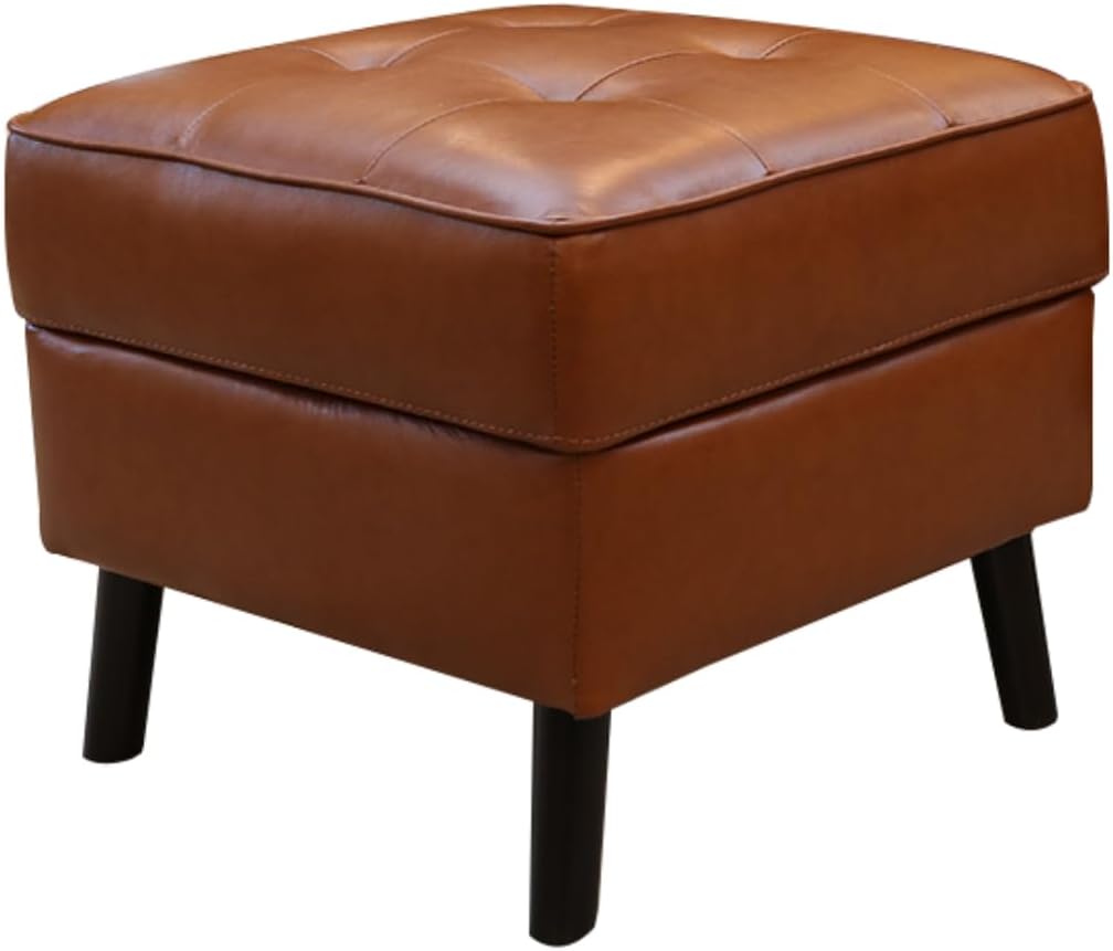 Amazon.com: Mempra Design - Genuine Leather Ottoman Storage 21" Modern ...