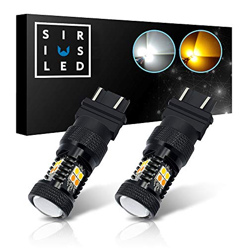 SiriusLED Super Bright 3030 Chip White and Amber Switchback Projector LED Bulbs for Turn Signals DRL Tail Lights 3157 4157 3057