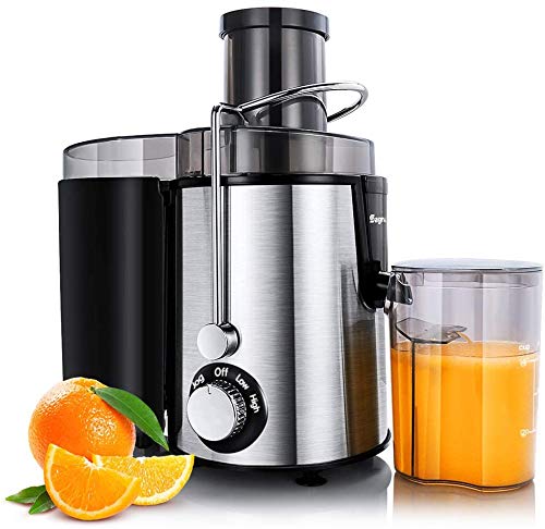 Juicer Machines Centrifugal Juice Extractor for Whole Fruit and Vegetables, BPA-Free, Dual Speed and Overheat Overload Protection, Anti-drip and Detachable Stainless Steel Citrus Juicer, Included Brush