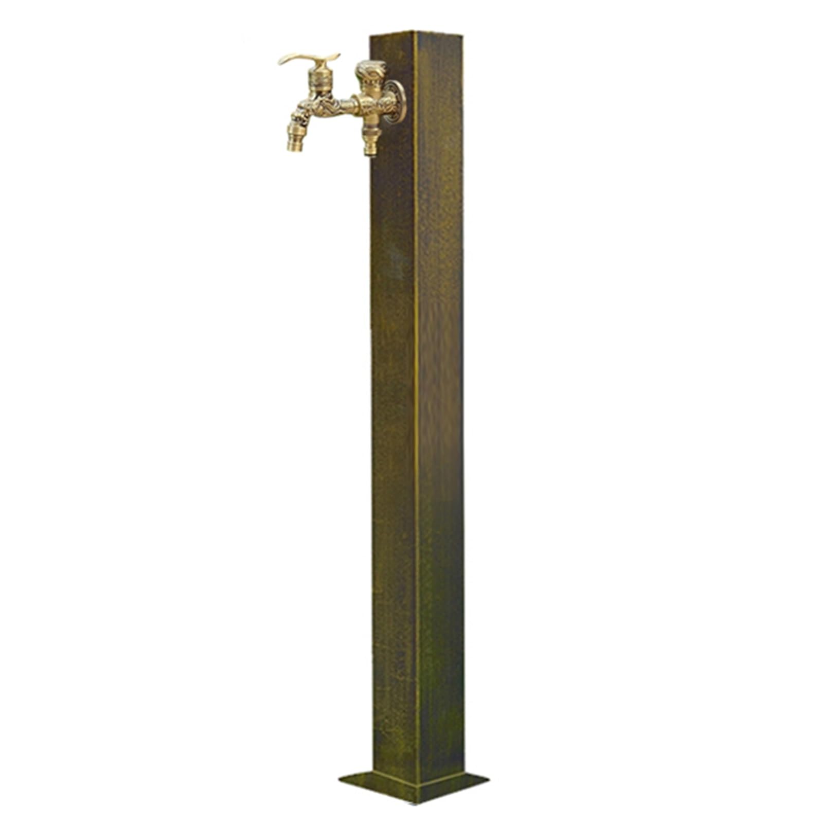 WOTZOV Freestanding Outdoor Garden Water Column - 26In Vertical Square Water Feature With Double Outlet Faucet For Efficient Watering And Irrigation Solutions，One Color 95cm/37in