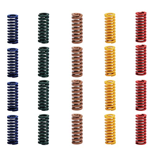 Youmile 20 Stück Druckform Matrizenfedern 8mm OD 20mm Länge 5 Farbe 3D Drucker Motherboard Zubehör Für 3D Drucker CR-10 CR-10S Ender Cover
