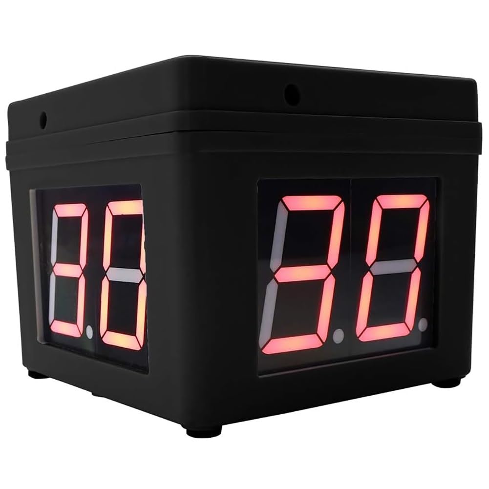 Poker Chess Shot Clock, Countdown Stopwatch for Private Poker Chess Casinos, 4-Sides Cube Timer, 20/30 Sec and Custom Time, Three Color Choose(Black)