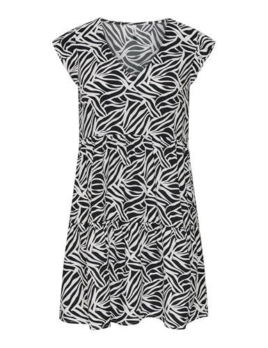 Robe ONLY Onlnova Life Vis S/S Thia Dress AOP Noir Robe Courte Imprimée L