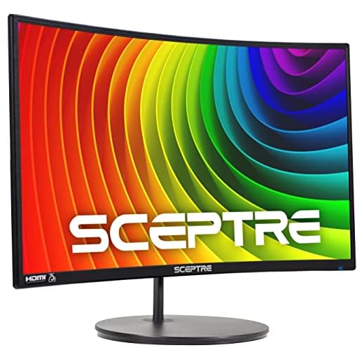 Sceptre Curved 27" Gaming Monitor R1500 98% sRGB HDMI VGA 75Hz Build-in Speakers, Blue Light Shift Machine Black (C278W-1920RN series)