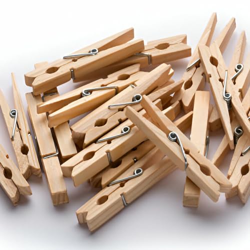 FIRST CHOICE KAYA Wooden Pegs, Pack of 36 for Photos for Washing Line or Hanging Photos, Arts and Craft