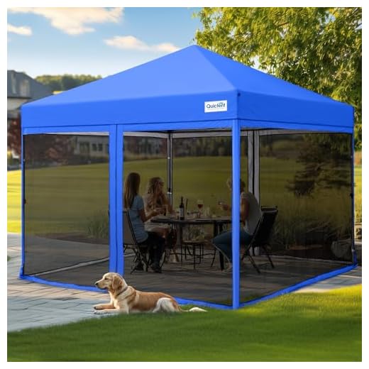 Quictent 8'x8' Pop up Canopy Tent with Netting, Outdoor Instant Portable Gazebo Ez up Screen House Room Tent -Fully Sealed, Waterproof & Sand Bags Included (Royal Blue)